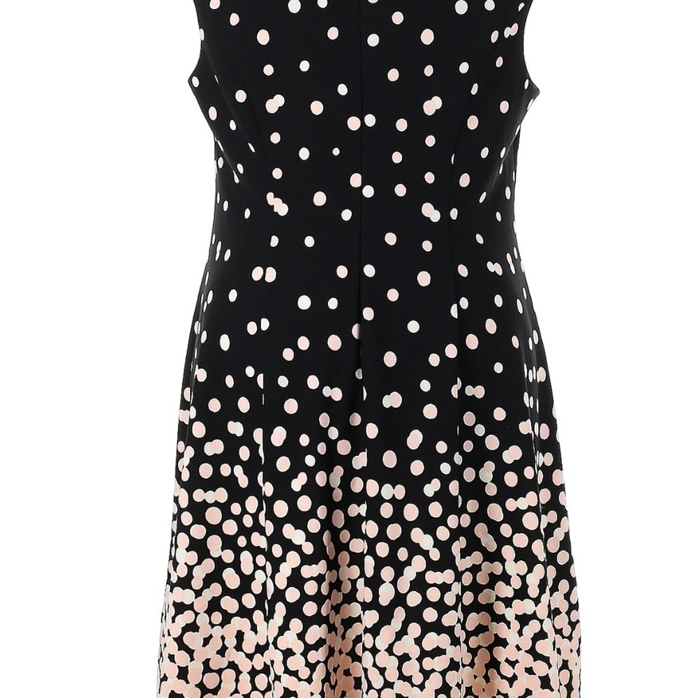 London Times 16W Polka Dot Fit and Flare Dress - Picture 2 of 3